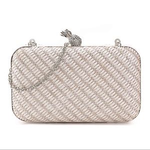 NWT La Regale Silver Pineapple Clutch